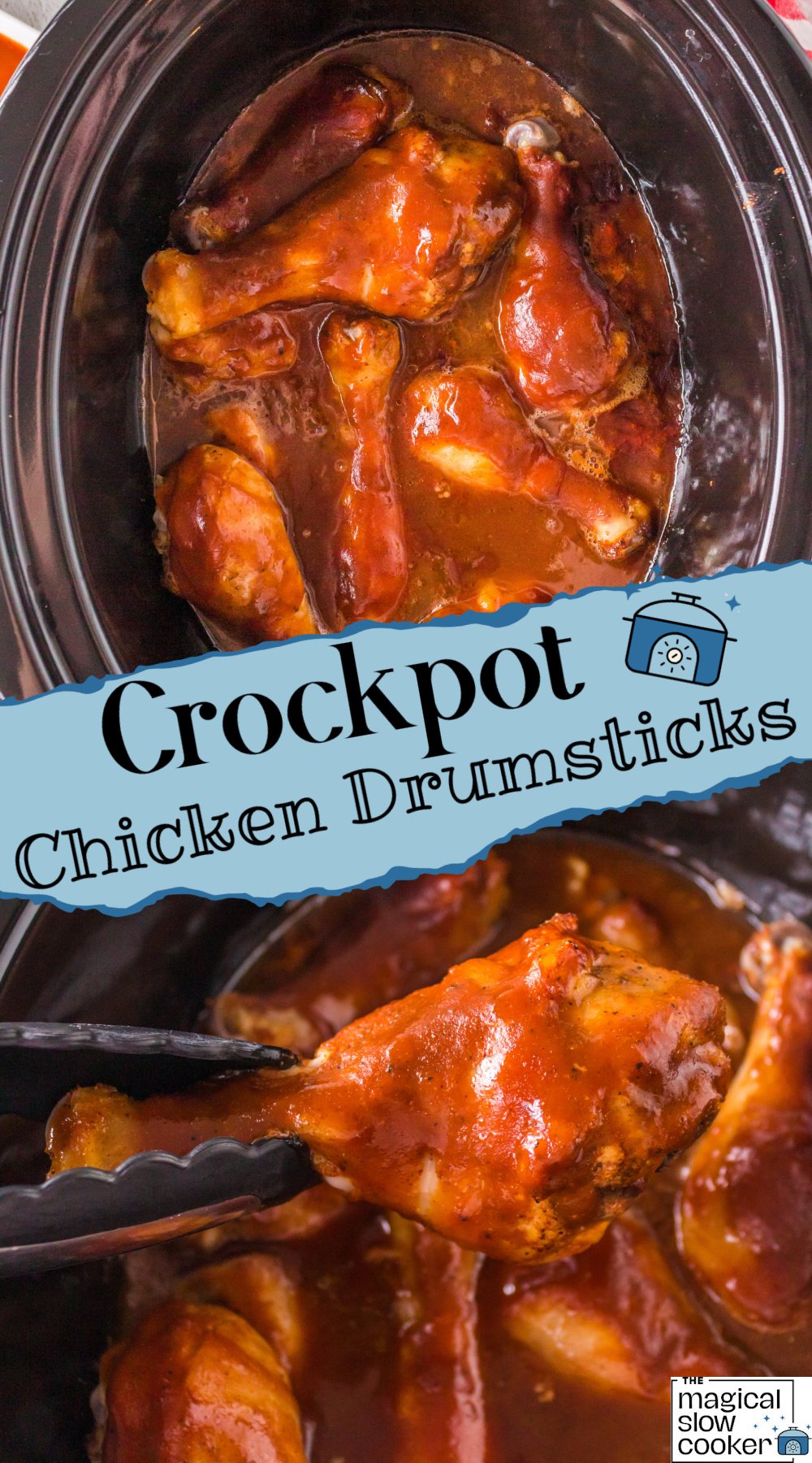chicken drumsticks in a slow cooker.