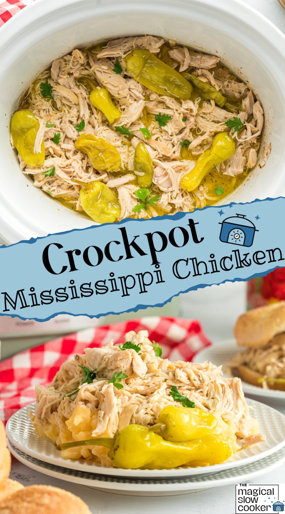 Mississippi chicken image with text overlay.