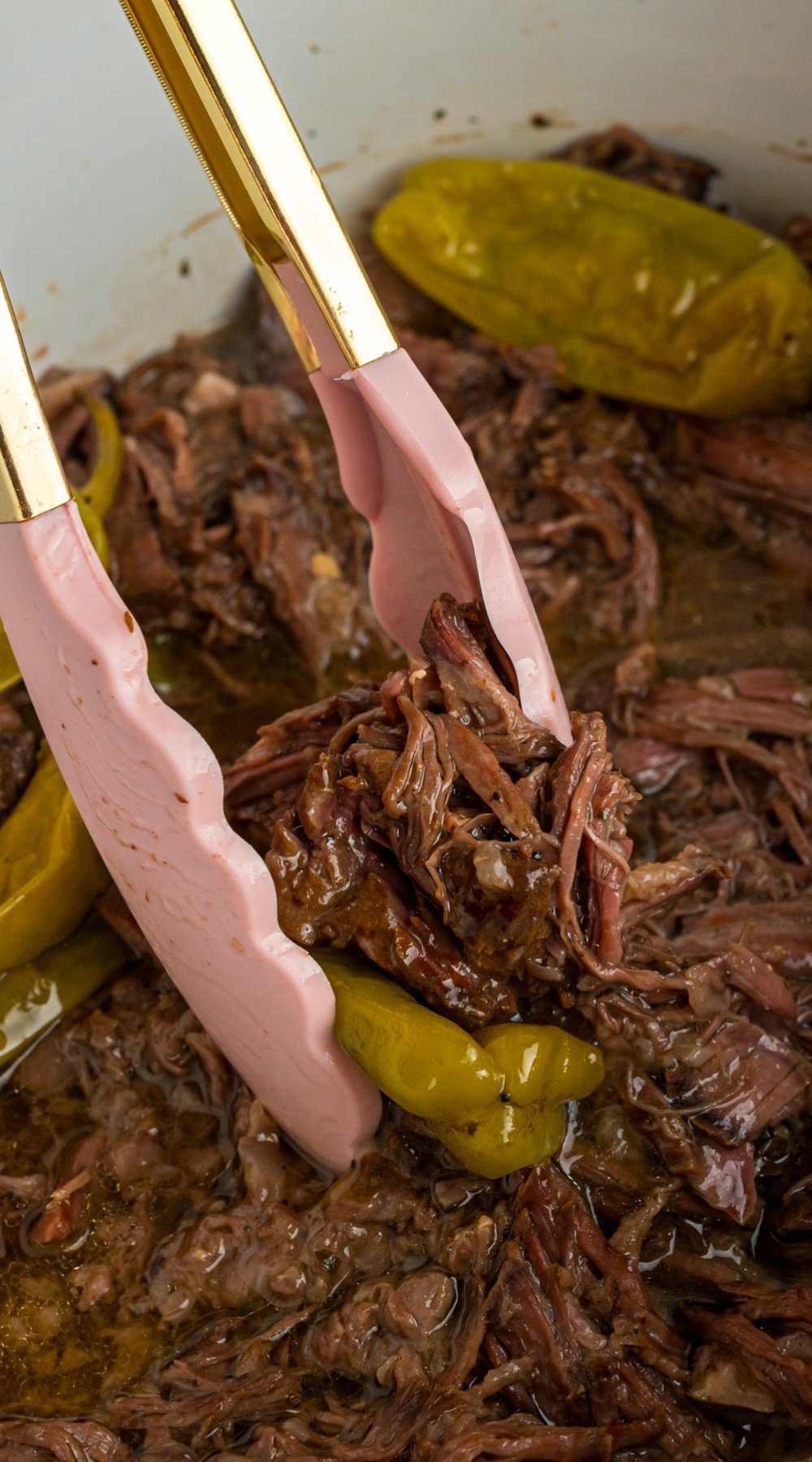 long image of slow cooker Mississippi pot roast.
