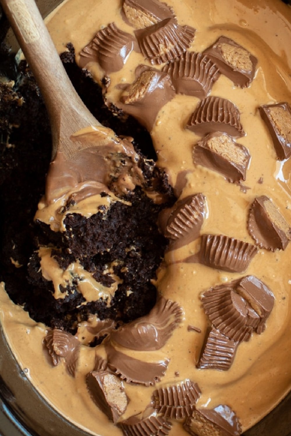 close up of reeses cake