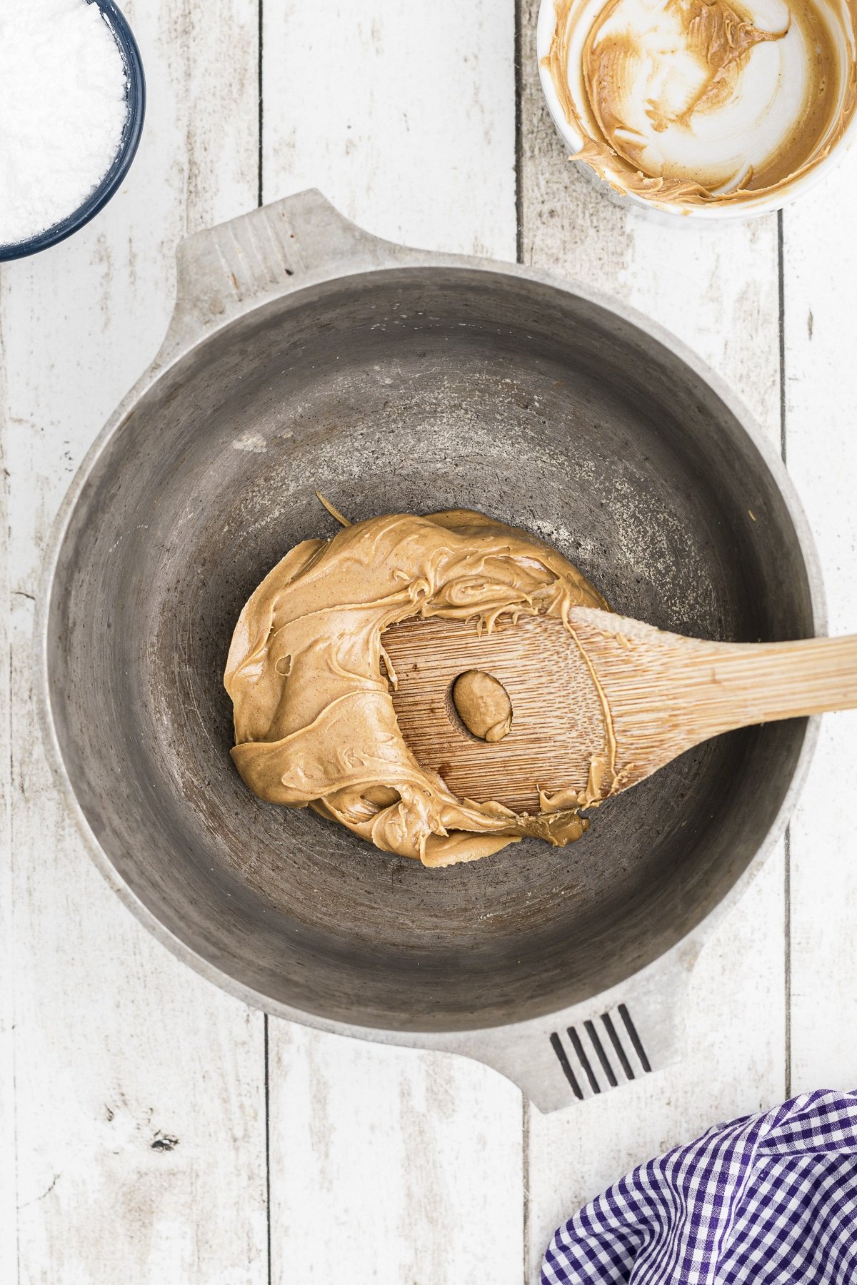 PEANUT BUTTER IN A PAN.