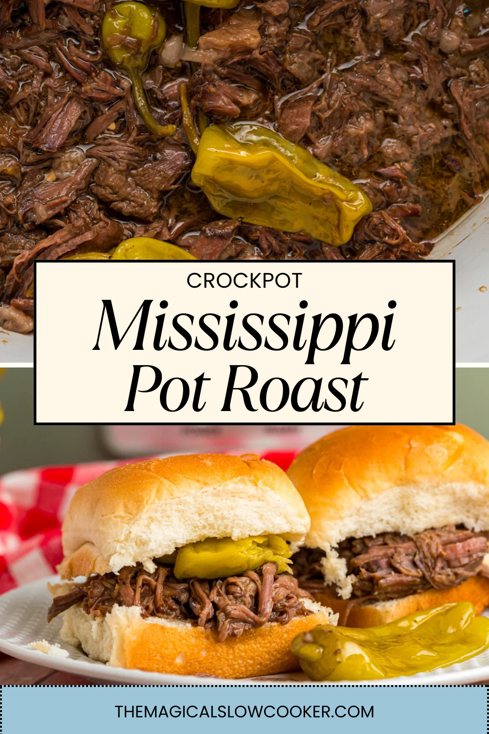 2 images of mississippi pot roast.